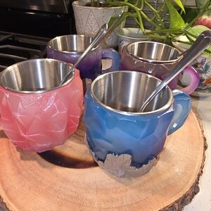 Stainless Steel Insulated Mugs Set - Pink and Blue